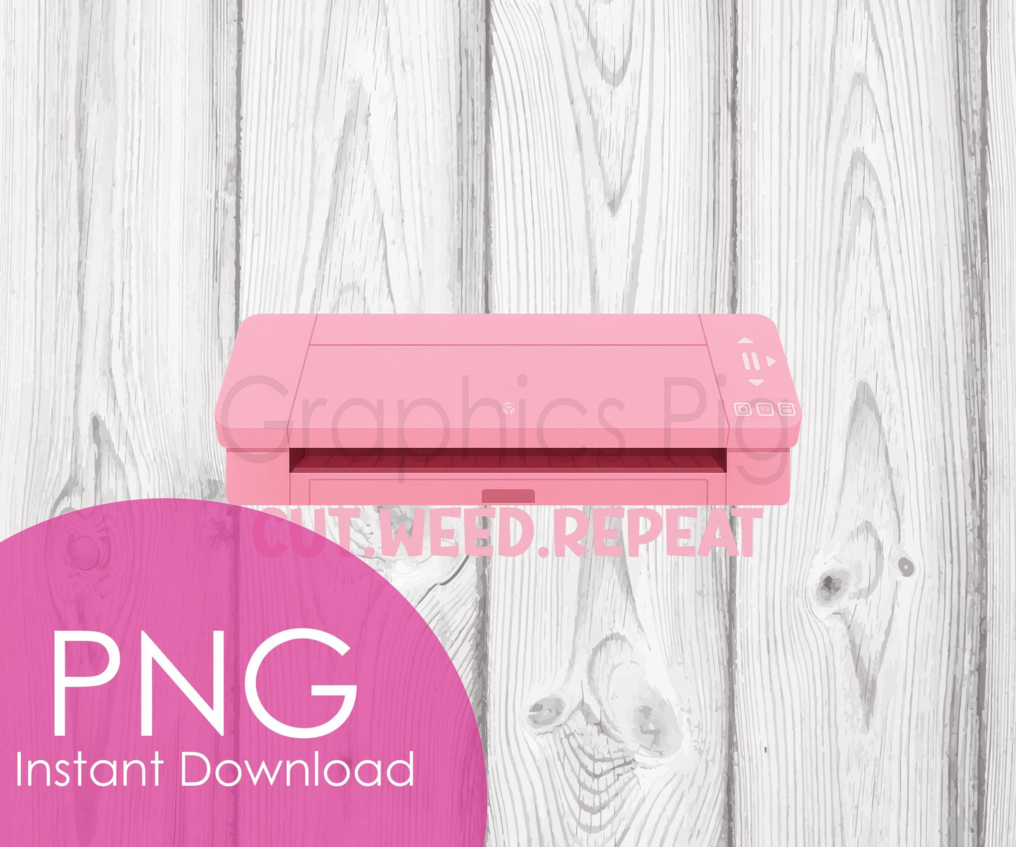Cut Weed Repeat PNG, Funny Cameo Machine Clipart, Craft Room Sublimation Design, Pink Vinyl Crafter Digital Download