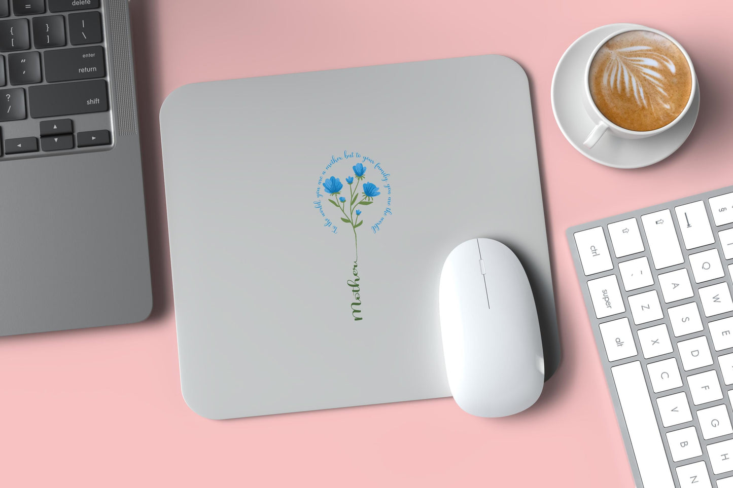 Mother Is the World PNG, Blue Wildflower Mother’s Day Quote Clipart, Family Mom Design, Floral Digital Download