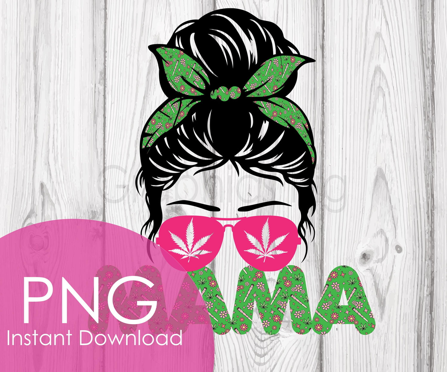 Weed Mama PNG | Cannabis Mom Digital Download | Funny 420 Mom Clipart | Retro Bandana Sunglasses Design | Sublimation Printable