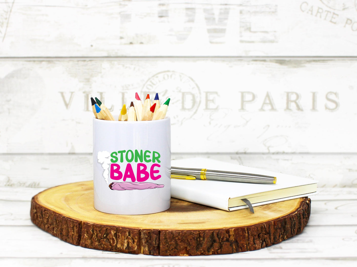 Stoner Babe PNG | Weed Lover Digital Download | Pink & Green Sublimation Clipart | Funny 420 Girl Art | Printable Weed Design