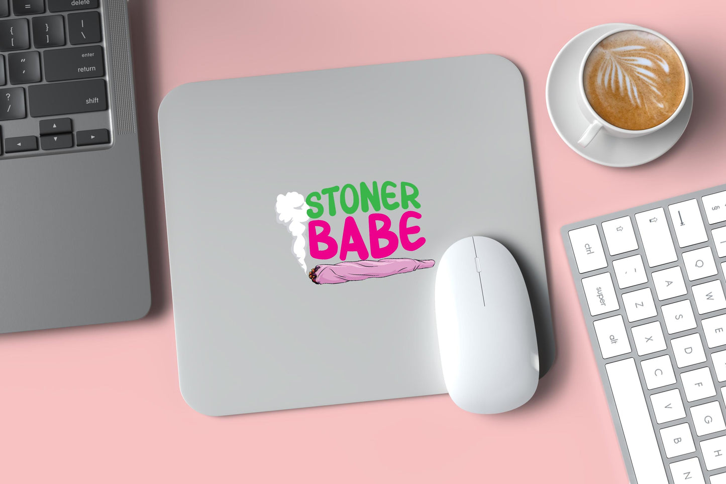 Stoner Babe PNG | Weed Lover Digital Download | Pink & Green Sublimation Clipart | Funny 420 Girl Art | Printable Weed Design