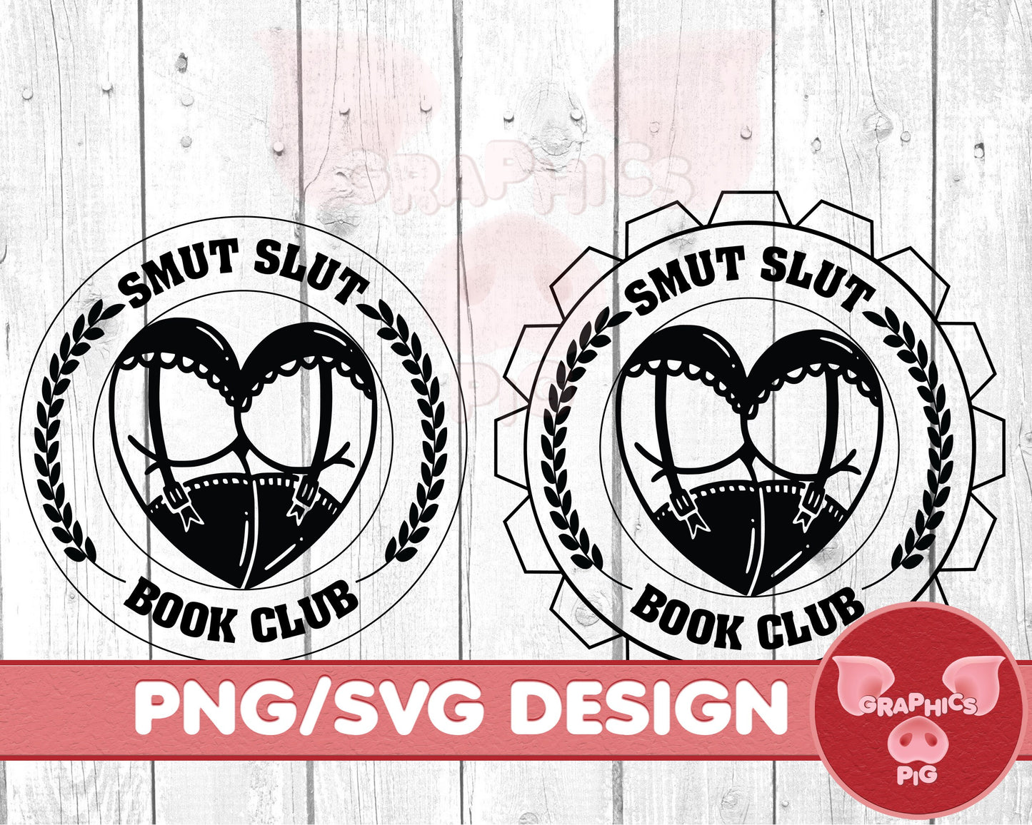 Smut Slut Book Club Badge SVG PNG | Spicy Romance Reader Sticker Design | Bookish Humor Decal | Digital Download | Book Club PNG, Smut Reader SVG