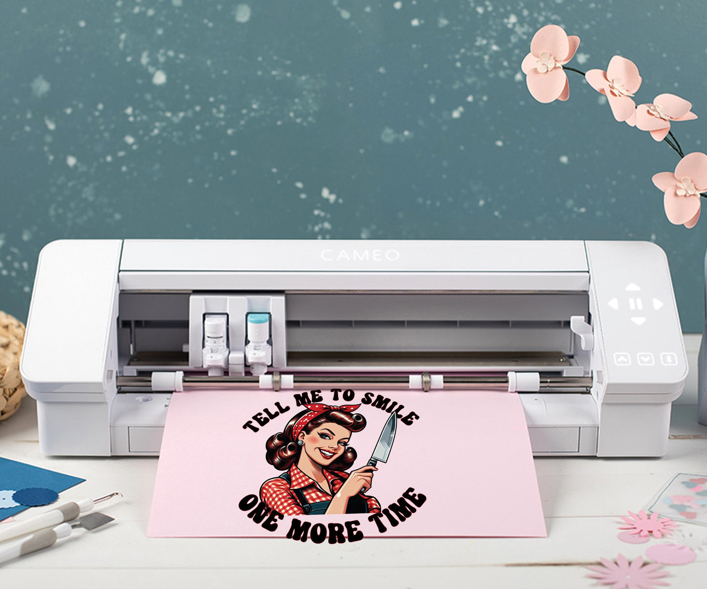 Tell Me To Smile PNG – Retro Sarcastic Digital Download, Funny Sublimation Graphic, Sassy 70s Shirt Design, Instant Download