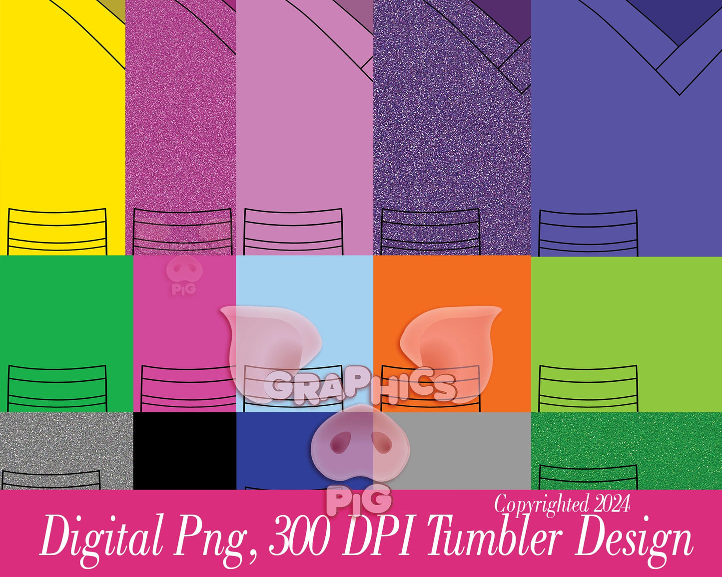 20 Color Nurse Scrubs Tumbler Wrap PNG Bundle | 20oz Skinny Tumbler Design | Digital Download | Straight & Tapered Sublimation | Seamless PNG, 300 DPI | Simple Modern Template