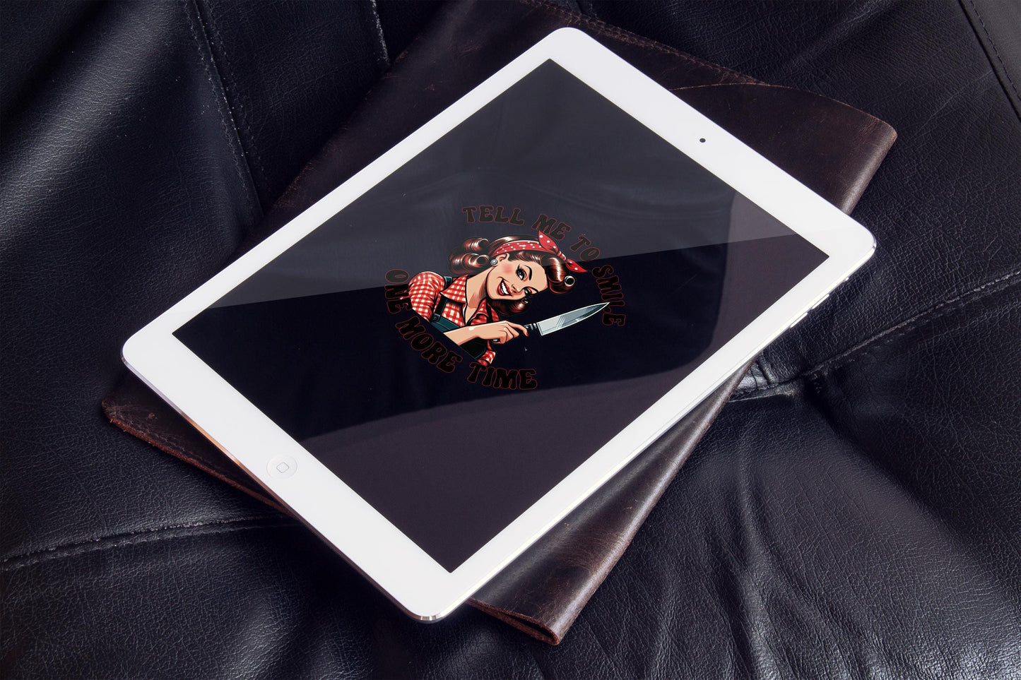 Tell Me To Smile PNG – Retro Sarcastic Digital Download, Funny Sublimation Graphic, Sassy 70s Shirt Design, Instant Download