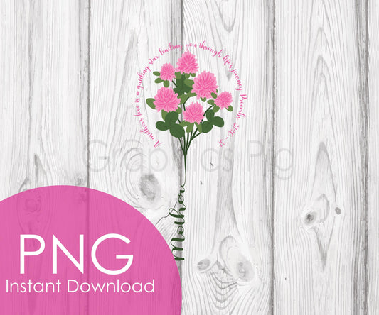 Mother’s Love Proverbs 31 PNG, Guiding Star Pink Clover, Mother’s Day Quote Clipart, Floral Mom Digital Download