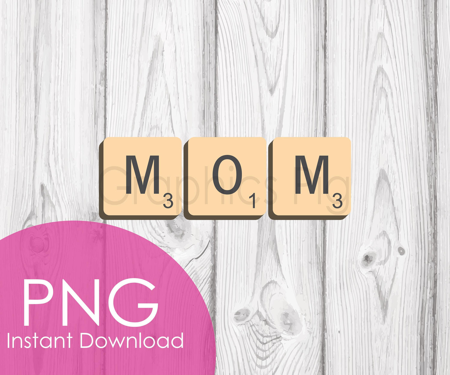 MOM Scrabble Tiles PNG | Printable Mom Clipart | Digital Download | Mother’s Day Game Night Decor | Sublimation Design