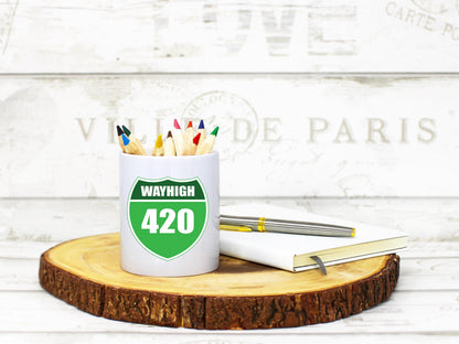WAYHIGH 420 PNG | Funny 420 Highway Sign Clipart | Stoner Digital Download | Weed Sublimation Design | Cannabis Road Art