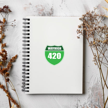 WAYHIGH 420 PNG | Funny 420 Highway Sign Clipart | Stoner Digital Download | Weed Sublimation Design | Cannabis Road Art
