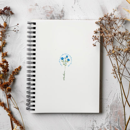 Mother Is the World PNG, Blue Wildflower Mother’s Day Quote Clipart, Family Mom Design, Floral Digital Download